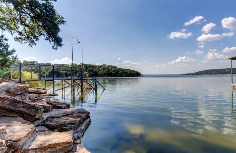 Lake view at Moores Hidden Cove Retreat.