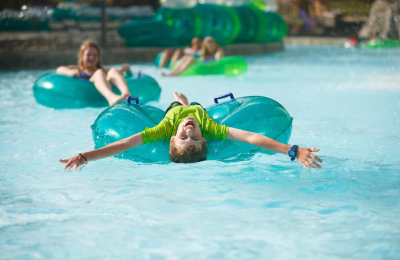 Dollywood's Splash Country lazy river near Timbers Lodge.