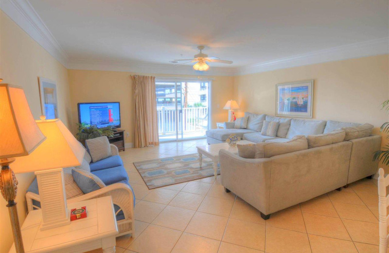 Rental living room at CondoLux Vacation Rentals.