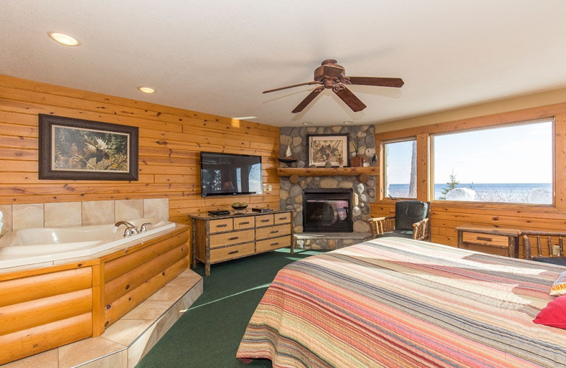 Guest room at Grand Superior Lodge on Lake Superior.
