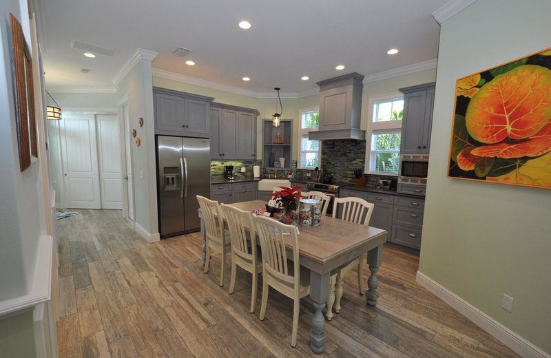 Rental kitchen at Lizzie Lu's Island Retreat.