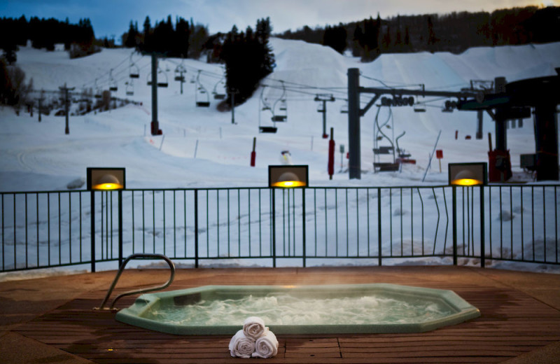 Outdoor hot tub at Inn at Aspen.