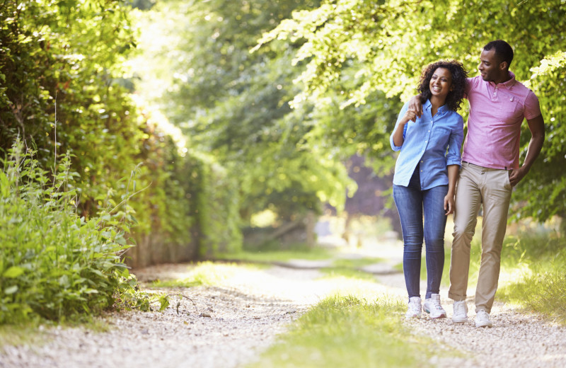 Couple taking a walk at Durango Colorado Vacations.