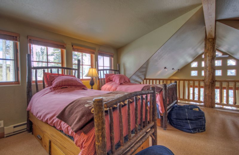 Rental bedroom at Moonlight Rentals in Big Sky.