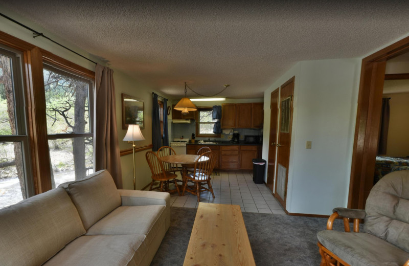 Cabin interior at Workshire Lodge.