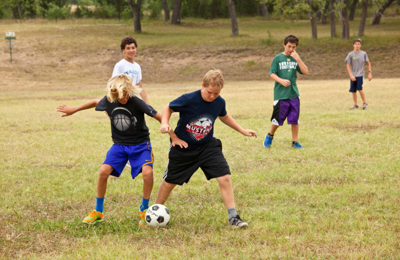 Soccer at Camp Balcones Spring.