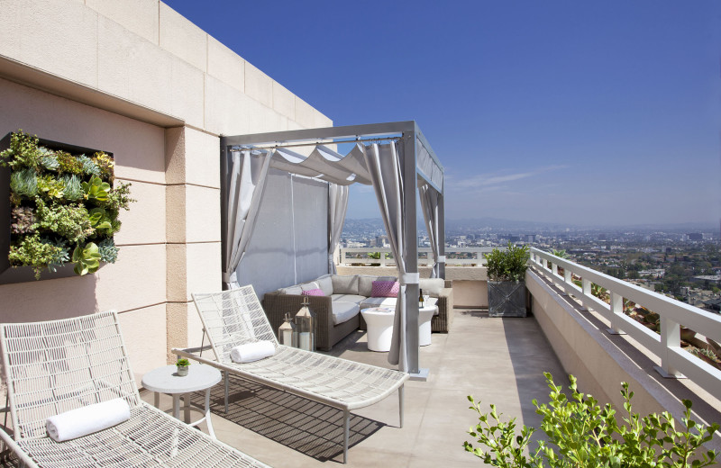 Guest balcony at InterContinental Los Angeles Century City.