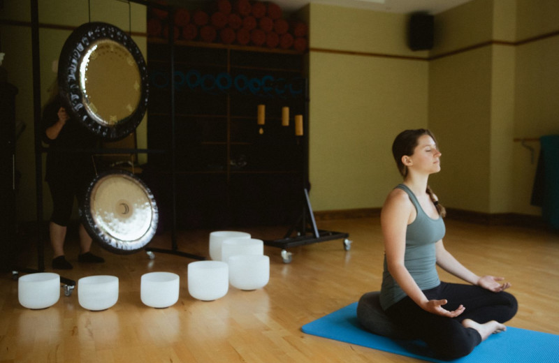 Sound meditation at The Lodge at Woodloch.