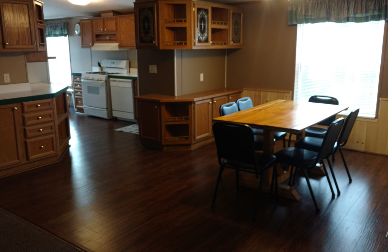 Cabin interior at Vacationland Resort.