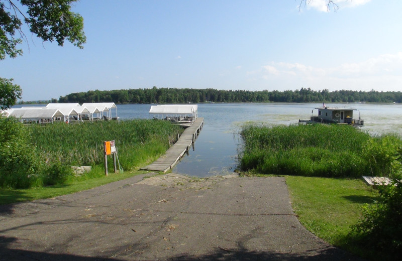 Boat marina at Moonlight Bay Resort.