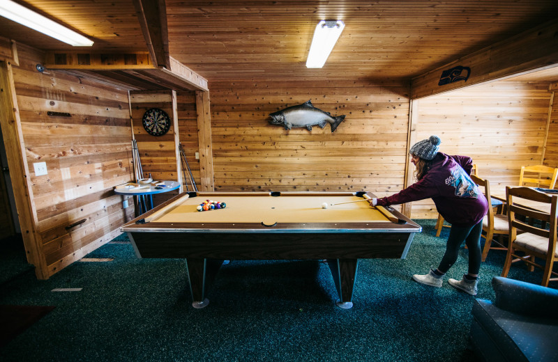 Billiard table at Elfin Cove Resort.