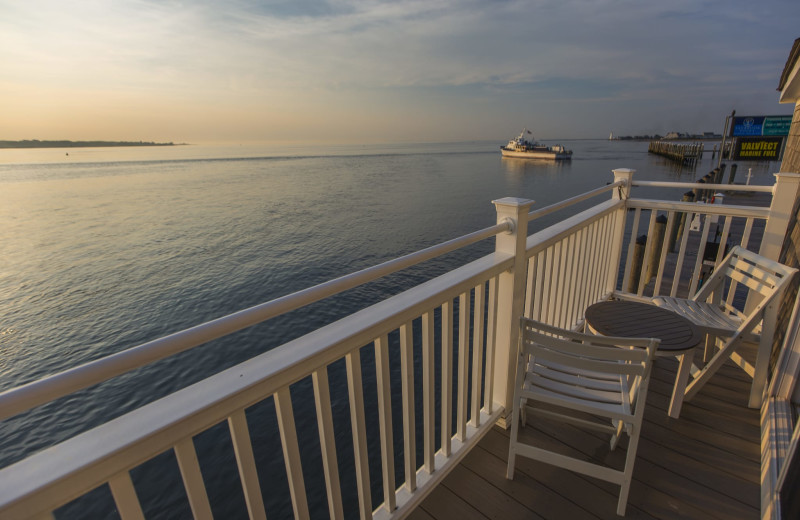 Guest balcony at Saybrook Point Inn, Marina & Spa.