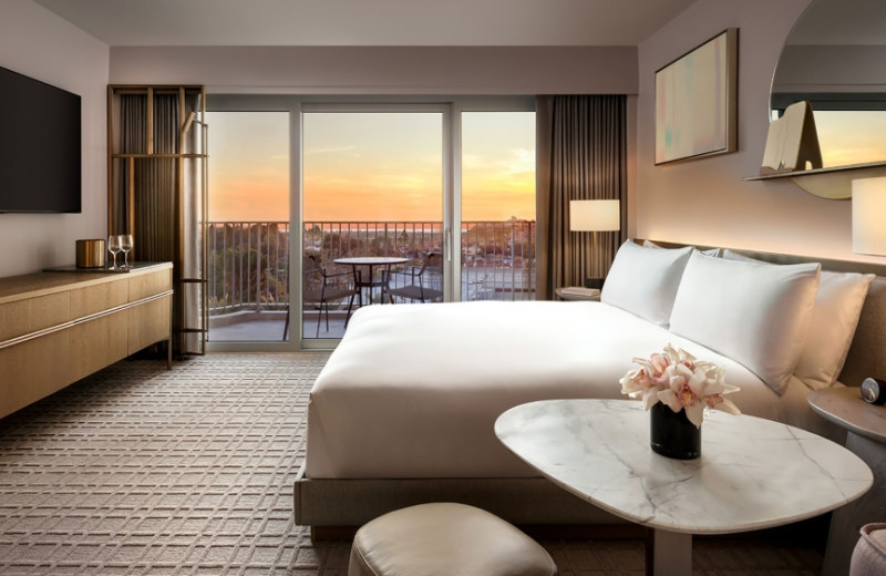 Guest room at Fairmont Century Plaza.