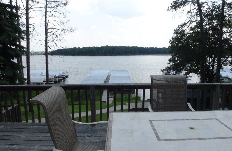 Cabin deck view at Moonlight Bay Resort.