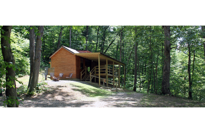 Cabin exterior at Hocking Hills Backwoods Retreat.