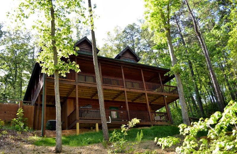 Cabin exterior at Cuddle Up Cabin Rentals.