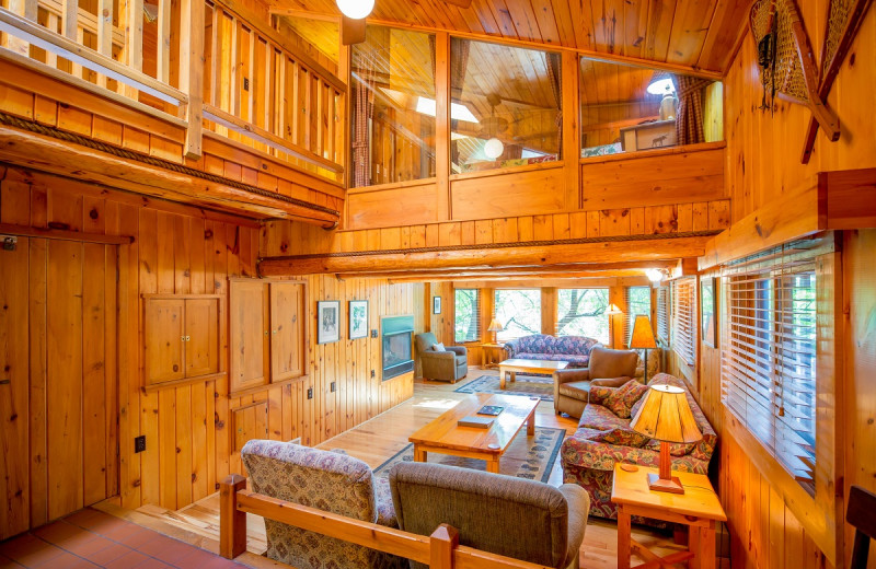 Cabin interior at Ludlow's Island Resort.