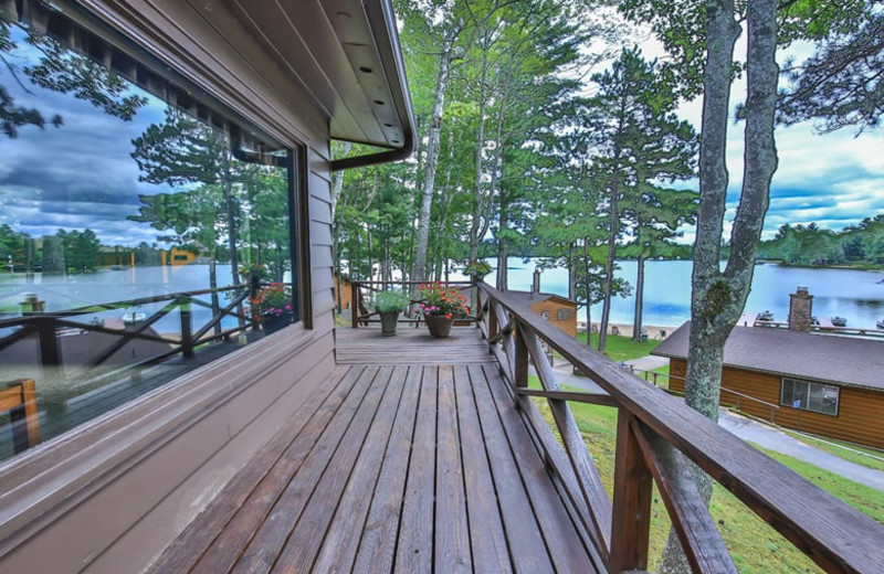 Cabin deck at Serenity Bay Resort.