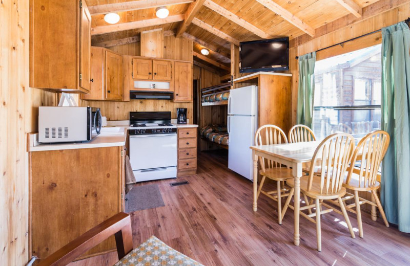 Cabin kitchen at Indian Hot Springs.