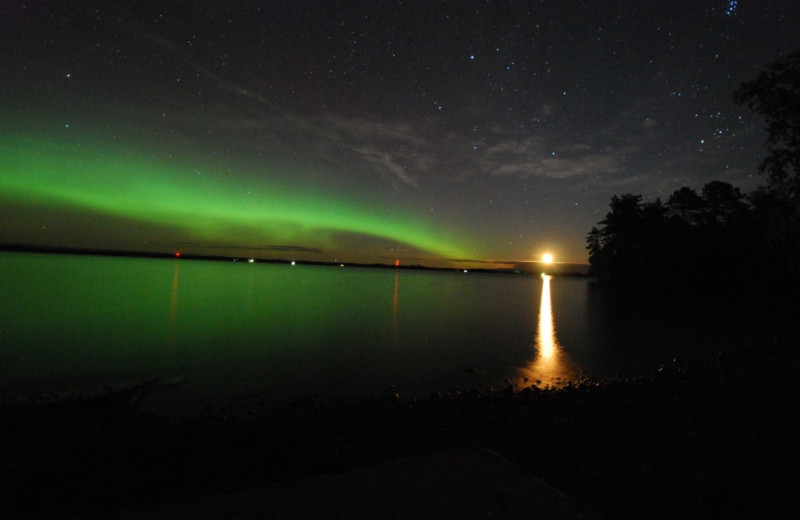 Northern lights at Birch Forest Lodge.