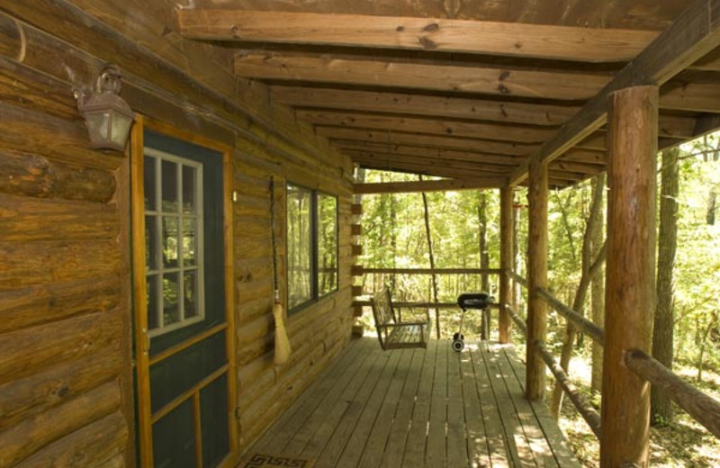 Cabin deck view at Buffalo River Outfitters.