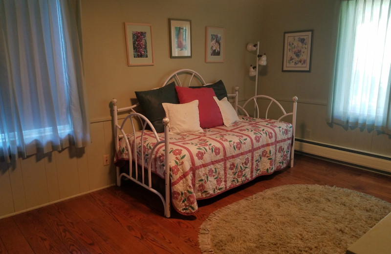 Rental bedroom at Oceanfront Getaways.