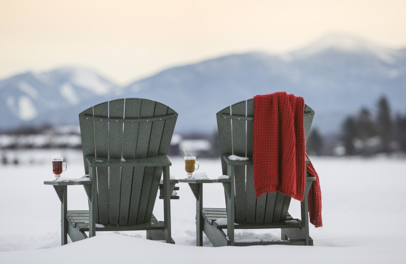 Winter lake view at Mirror Lake Inn Resort & Spa.