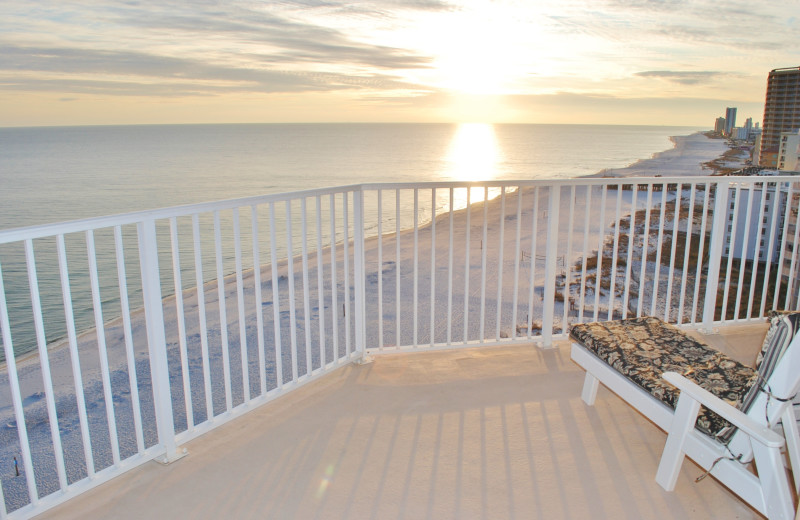 Beach view balcony at Gulf Shores Vacation Rentals.