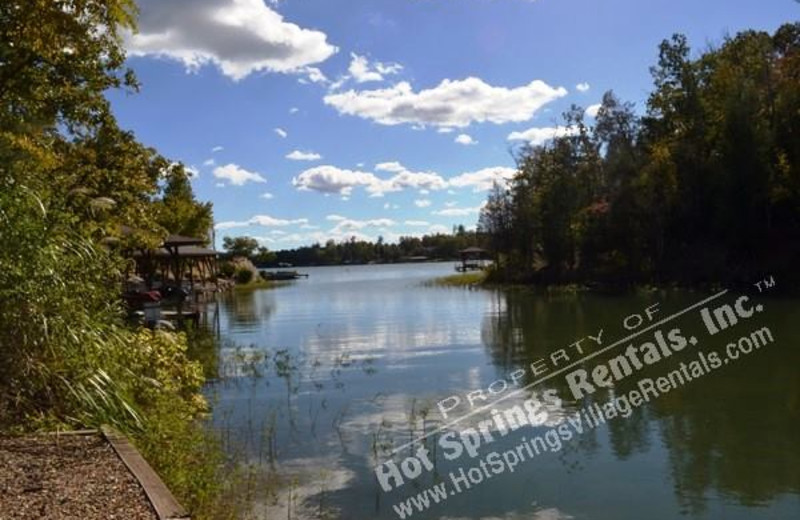 Lake view at Hot Springs Village Rentals.