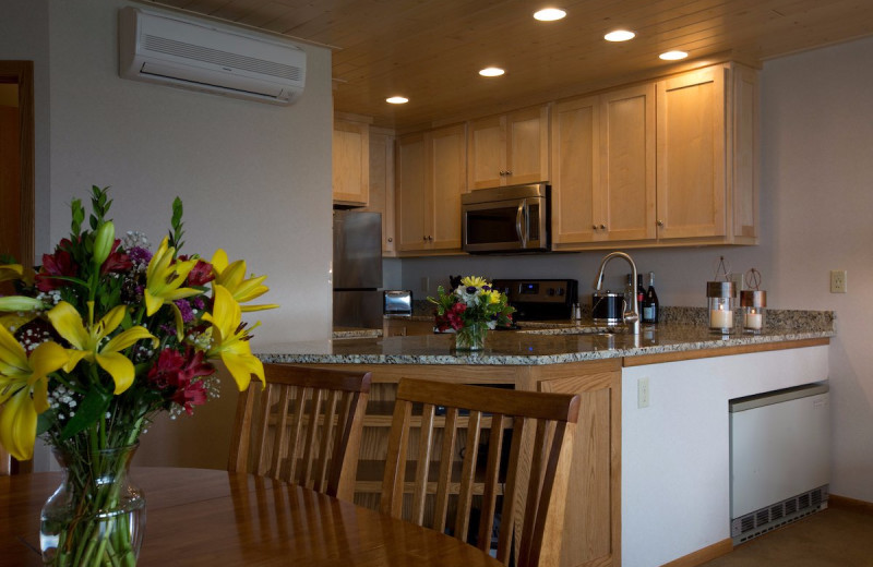 Guest kitchen at Bluefin Bay on Lake Superior.