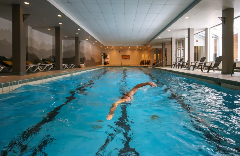 Indoor pool at Le Grand Lodge Mont-Tremblant.