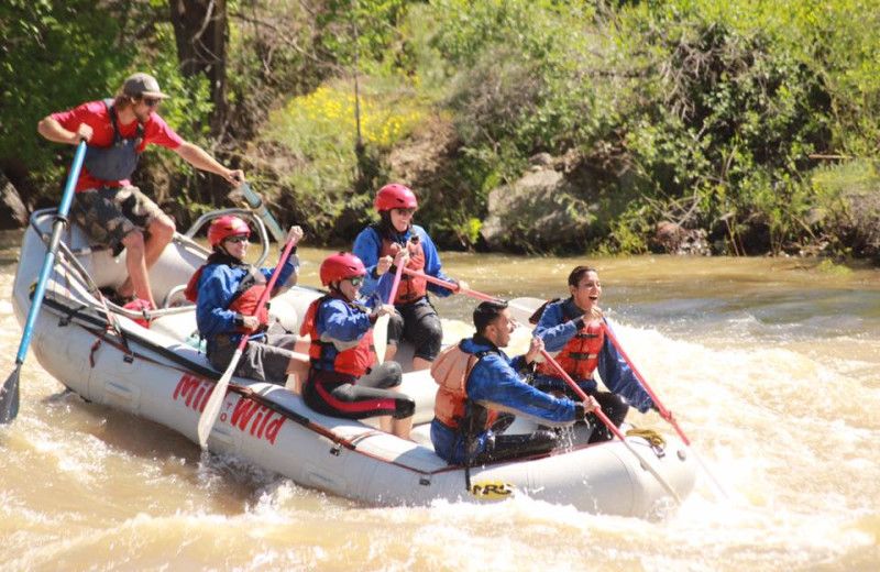 Family rafting at Pine River Lodge.