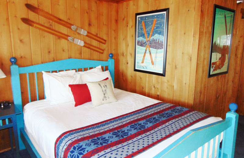 Guest bedroom at Lutsen Resort on Lake Superior.