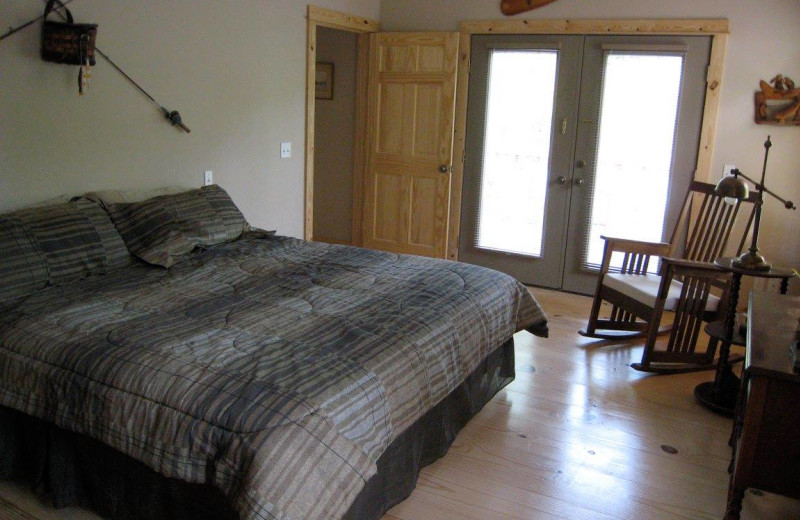 Guest bedroom at Rocky Branch Resort.