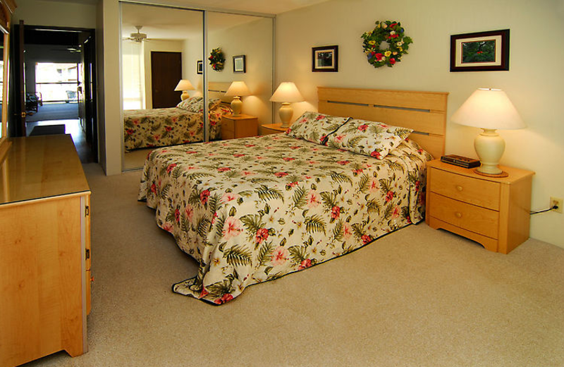 Vacation rental bedroom at Hale Kamaole Condos.