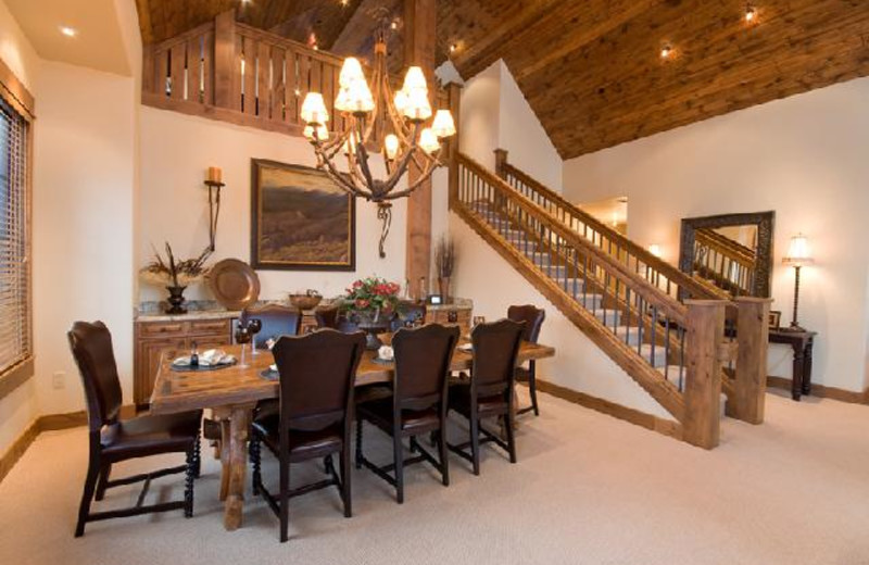 Rental dining room at Big Sky Luxury Rentals.