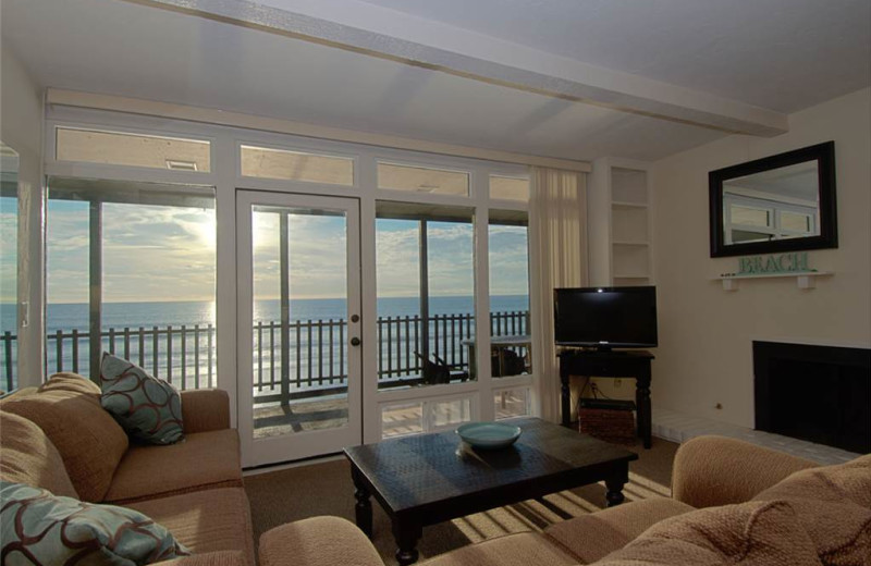 Rental living room at Vacation Rentals by McLain Properties.