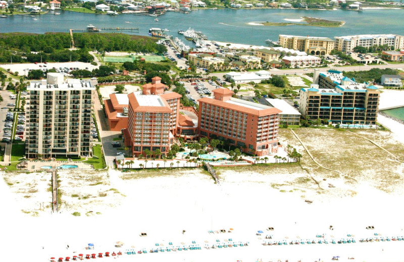 Aerial view of Perdido Beach Resort.