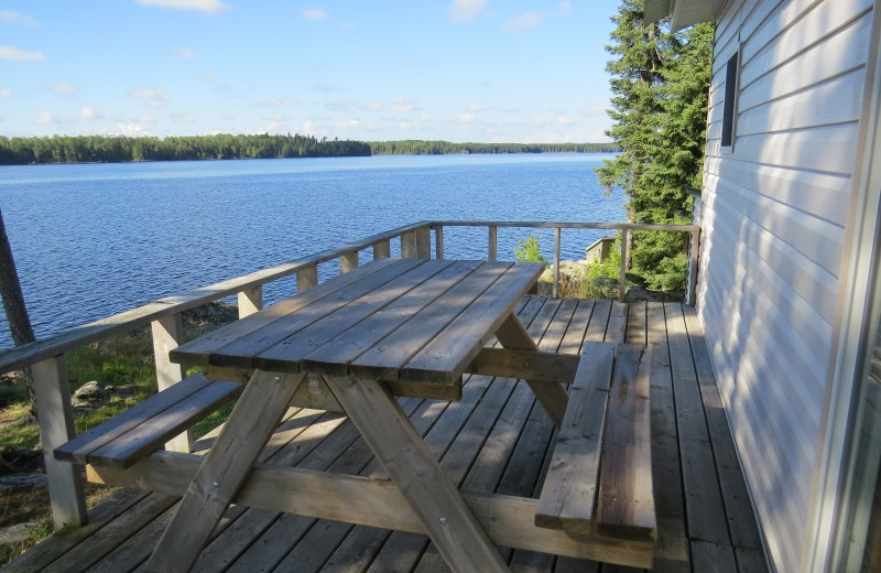 Cabin deck at Clark's Resorts & Outposts.