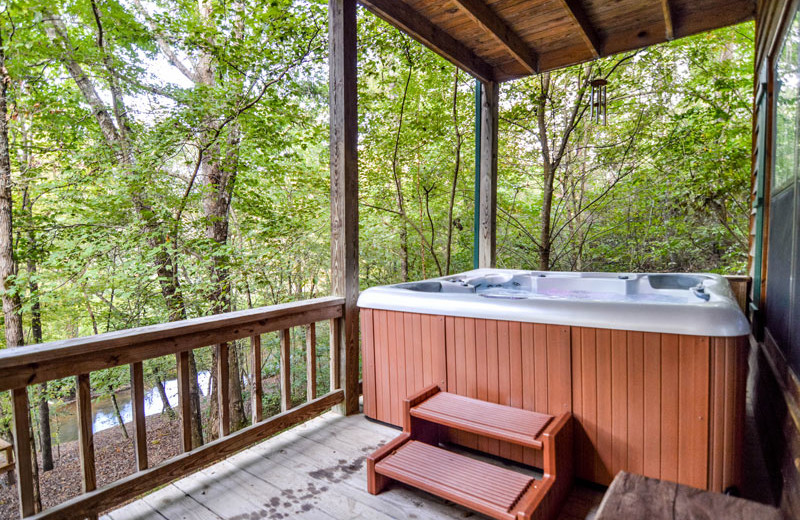 Rental hot tub at Little Bear Rentals.