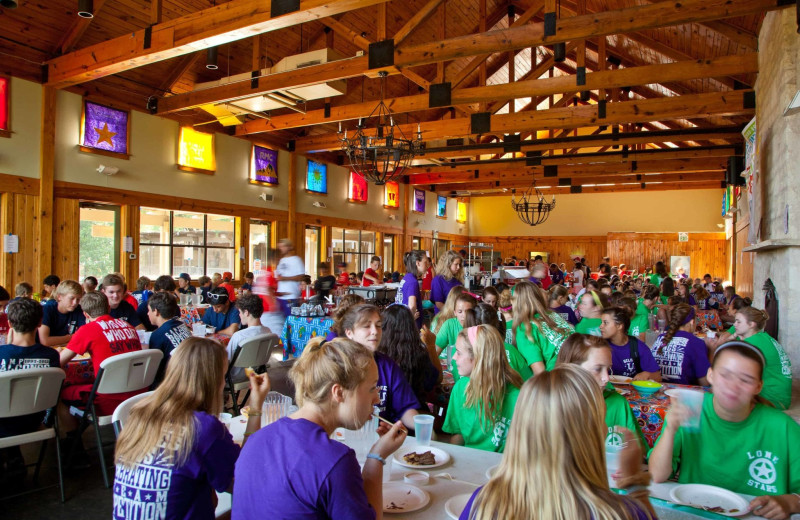 Dining at Camp Balcones Spring.