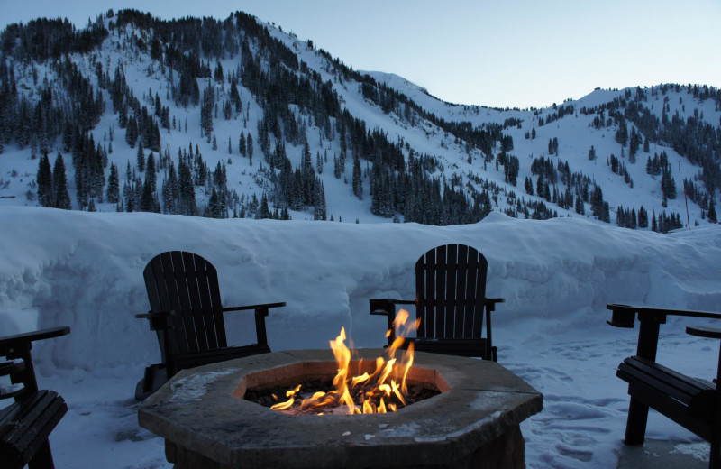 Fire pit at Snowpine Lodge.