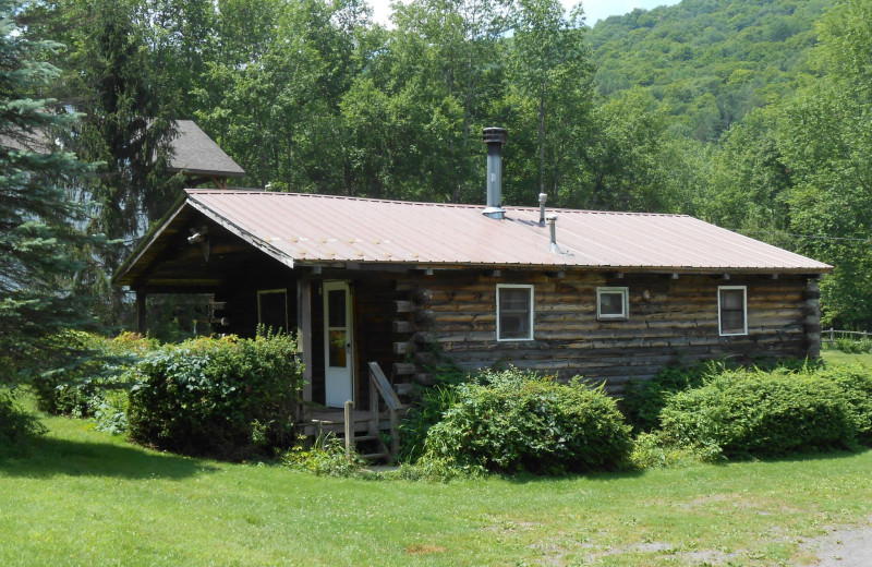 Cabin exterior at Cold Spring Lodge.