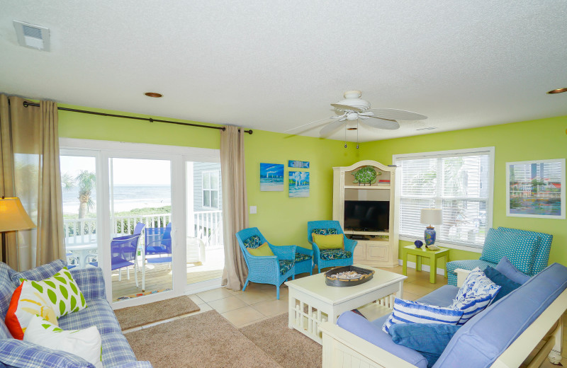 Rental living room at Sea Star Realty.