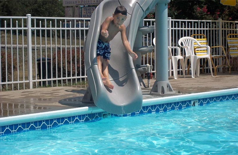 Pool slide at Golden Arrow Resort.