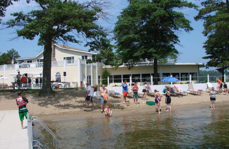 Beach at Madden's on Gull Lake.