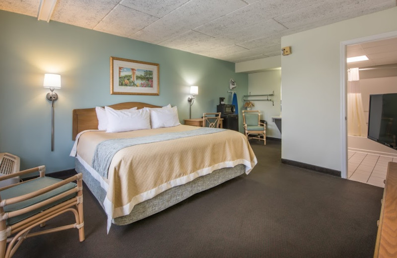 Guest room at Days Inn & Suites Jekyll Island.