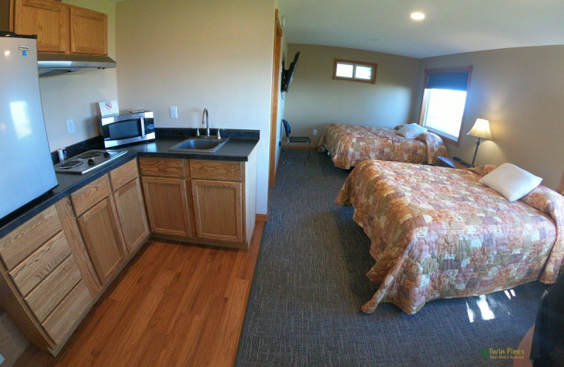 Guest room at Twin Pines Resort.