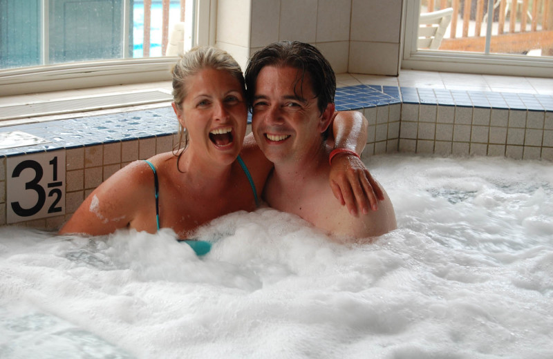 Hot tub at Woodloch Resort.