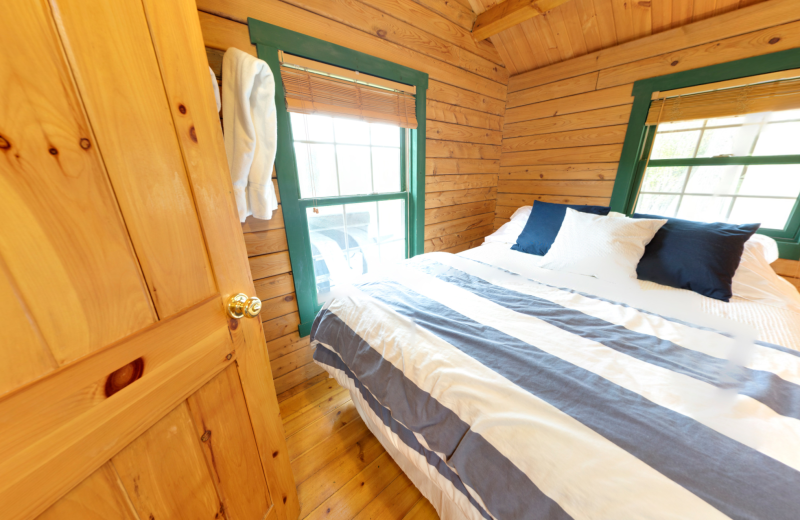 Cabin bedroom at Buttonwood Grove Winery